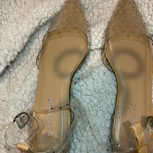 Clear sparkly Shoe Dazzle Sandals, rarely worn